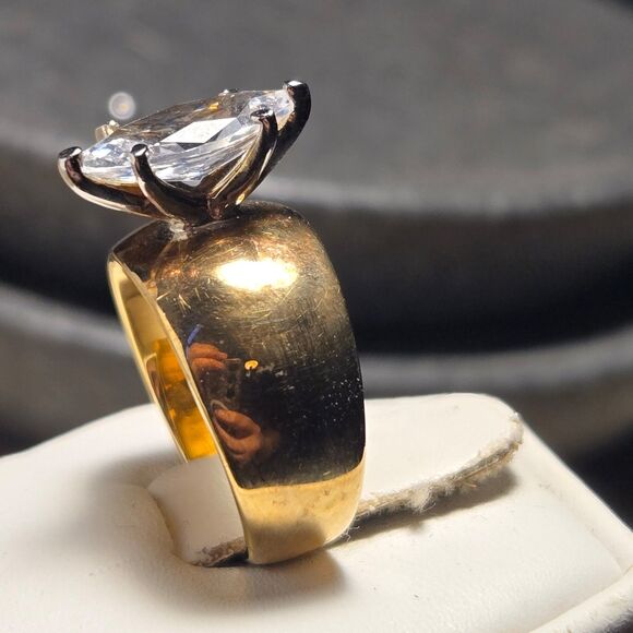 Marquise vintage sterling silver ring sz 6 - Picture 3 of 7